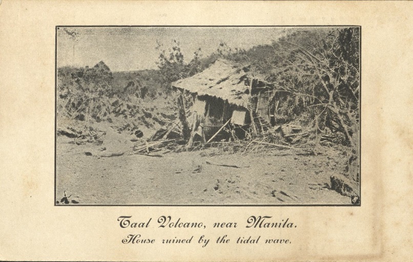 Taal Volcano, near Manila. House ruined by the tidal wave.