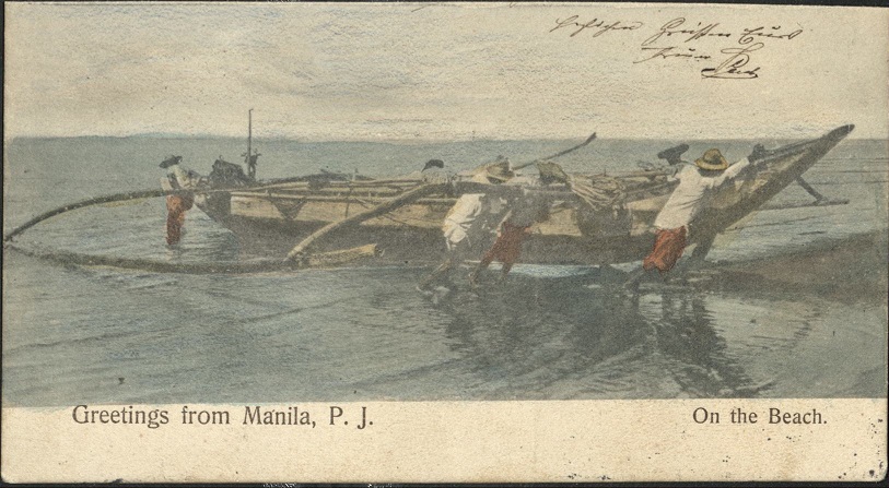 Greetings from Manila, P. J. [P. I.] / On the Beach.