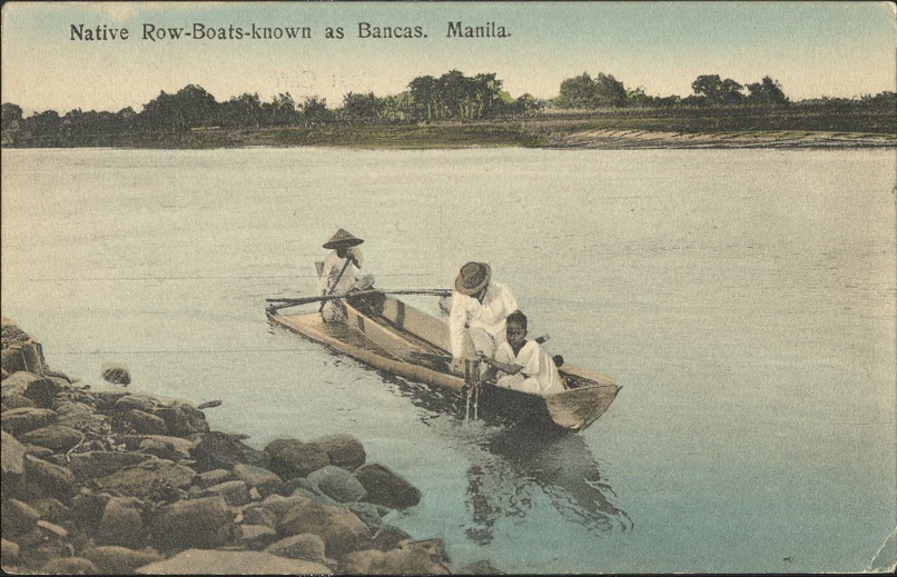 Native Row-Boats ï¿½ known as Bancas. Manila.