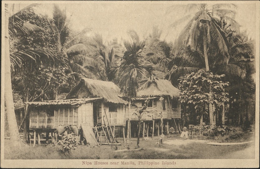 Nipa houses near Manila, Philippine Islands.