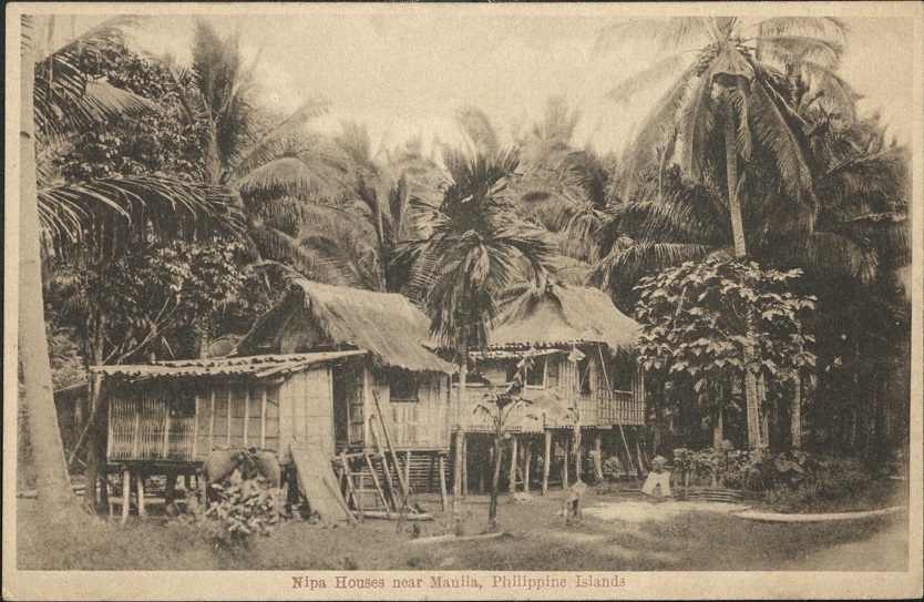 Nipa houses near Manila, Philippine Islands.