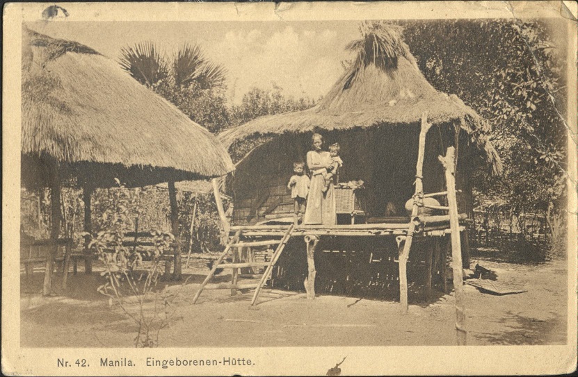 Nr. 42. Manila. Eingeborenen-Hutte [Native cottage].