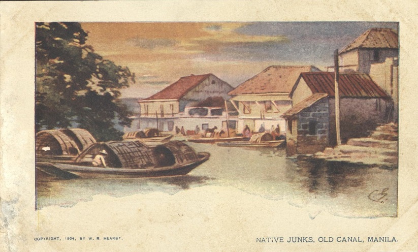 Native Junks, Old Canal, Manila.