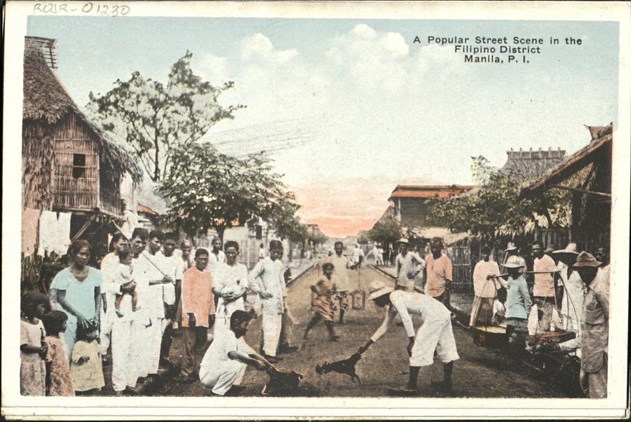 A popular street scene in the Filipino district, Manila, P. I.