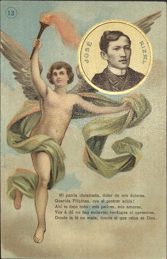 Josï¿½ Rizal ï¿½Mi ï¿½ltimo Adiï¿½sï¿½ 13th stanza. Mi patria idolatrada, dolor de mis doloresï¿½ [My idolized Country, for whom I most gravely pineï¿½]