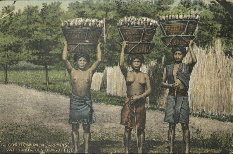 D 10. Igorote [Igorot] Women Carrying Sweet Potatoes, Benguet, P. I.