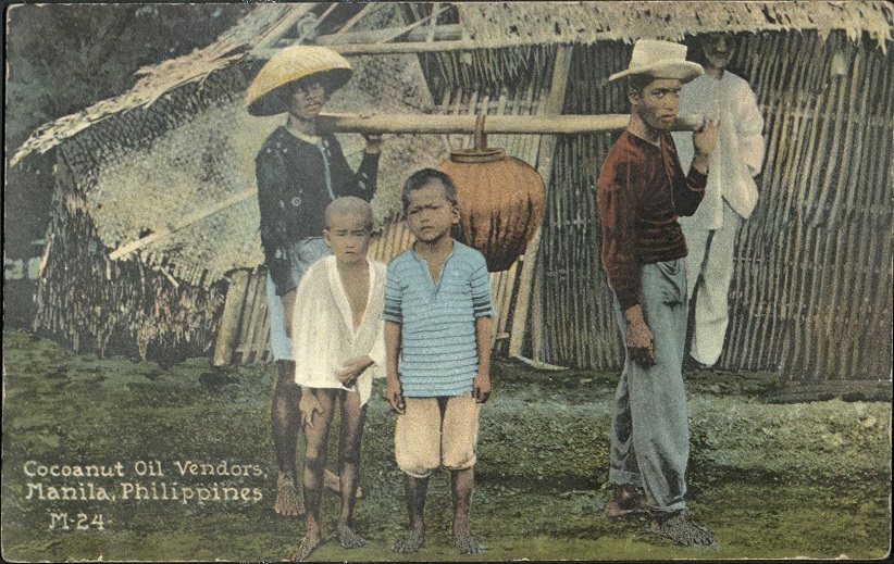 Cocoanut Oil Vendors, Manila, Philippines. M-24.