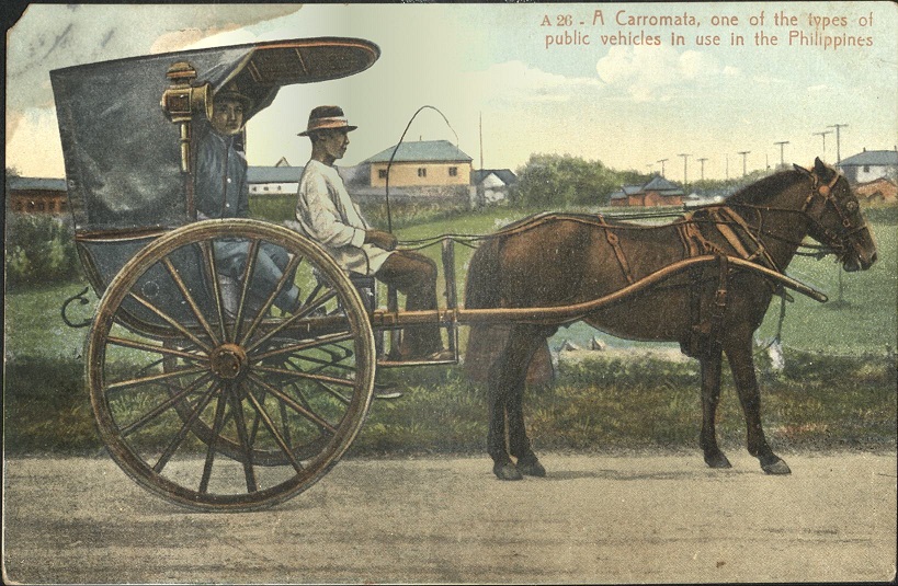 A 26 ï¿½ A Carromata, one of the types of public vehicles in use in the Philippines.