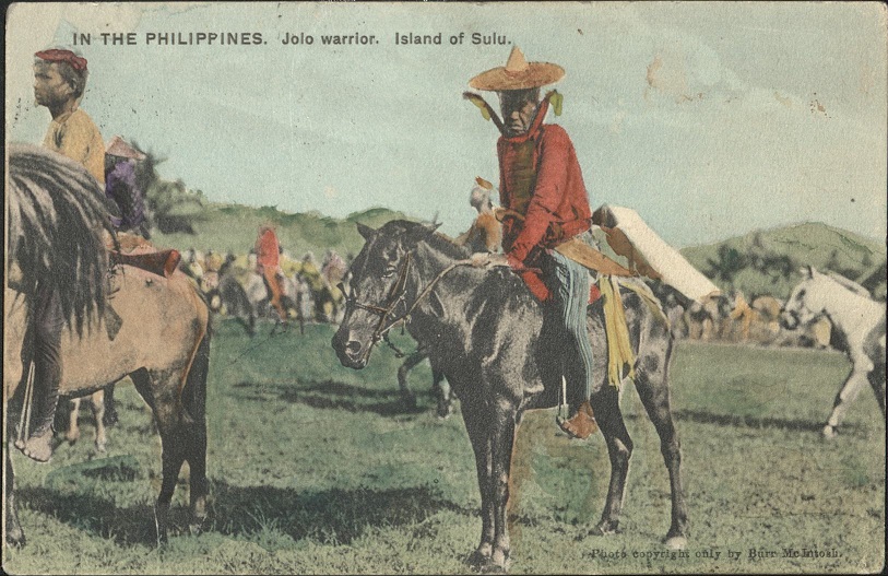 IN THE PHILIPPINES. Jolo warrior. Island of Sulu.