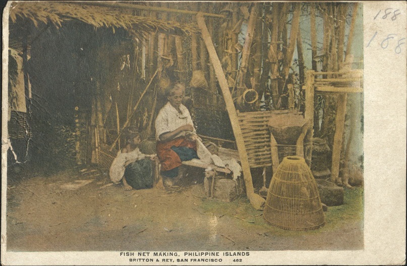 Fish Net Making, Philippine Islands.