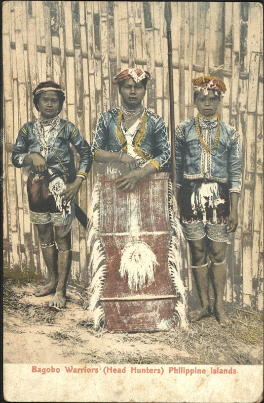 Bagobo warriors (head hunters) Philippine Islands.