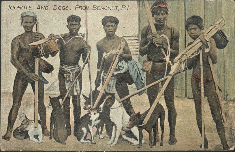 Igorote [Igorots] and Dogs, Prov. Bengnet [Benguet], P. I.