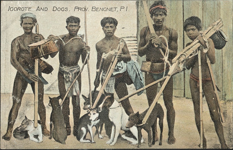 Igorote [Igorots] and Dogs, Prov. Bengnet [Benguet], P. I.