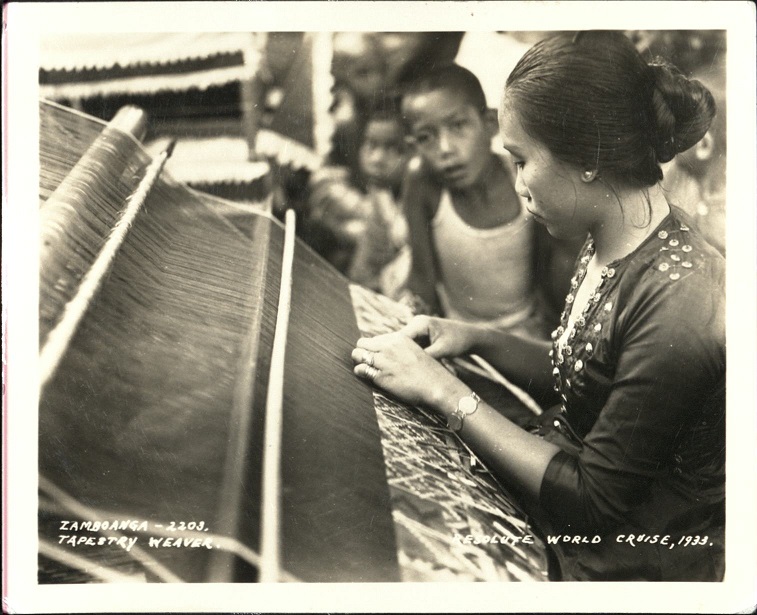 Zamboanga ï¿½ 2203. Tapestry Weaver. Resolute World Cruise, 1933.