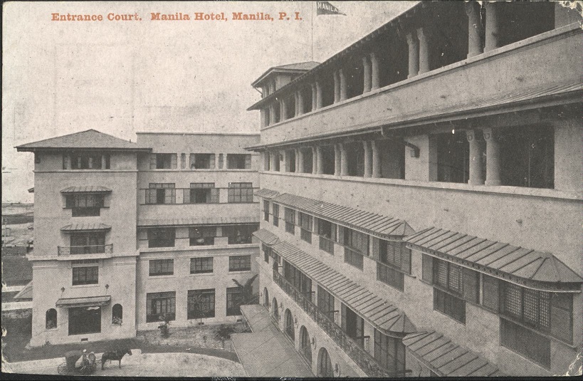 Entrance Court, Manila Hotel, Manila, P. I.