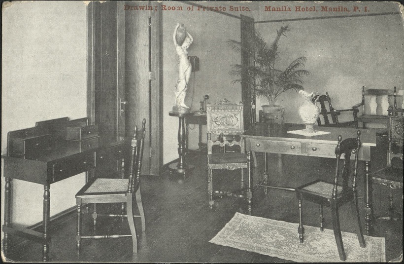 Drawing Room of Private Suite. Manila Hotel, Manila, P. I.