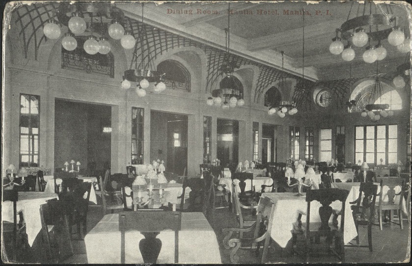 Dining room. Manila Hotel, Manila, P. I.