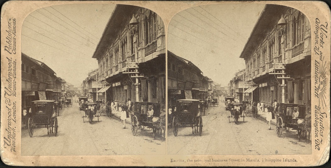 Escolta, the principal business Street in Manila, Philippine Islands.