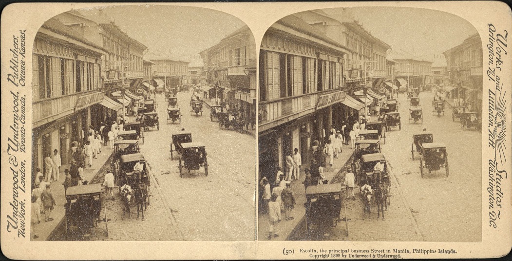 Escolta, the principal business Street in Manila, Philippine Islands.
