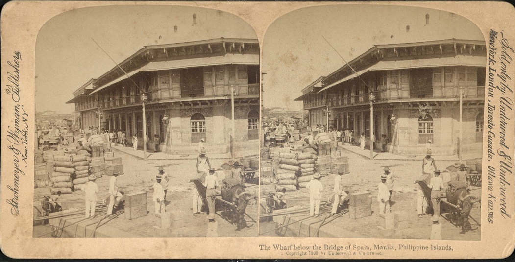 The Wharf below the Bridge of Spain, Manila, Philippine Islands.
