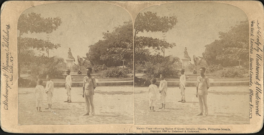 Malate Place – showing Statue of Queen Isabella – Manila, Philippine Islands.
