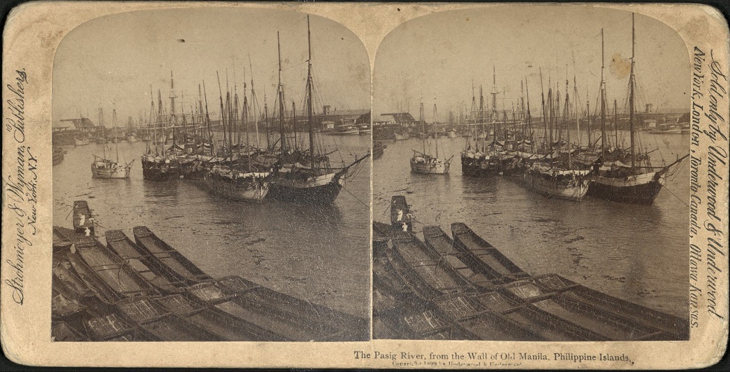 The Pasig River, from the Wall of Old Manila, Philippine Islands.