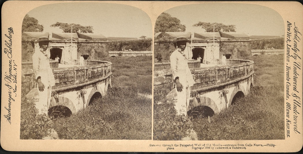 Gateway through the Parapeted Wall of Old Manila – entrance from Calle Nueva, – Philippines.