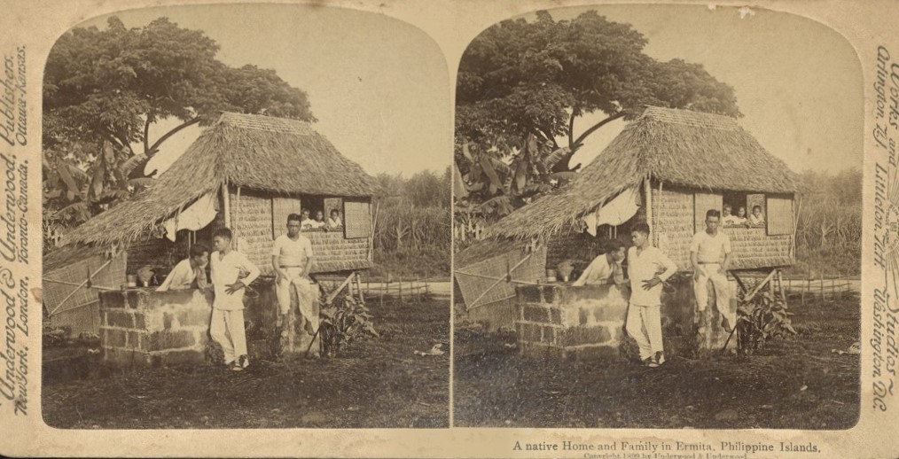 A Native Home and Family in Ermita, Philippine Islands.