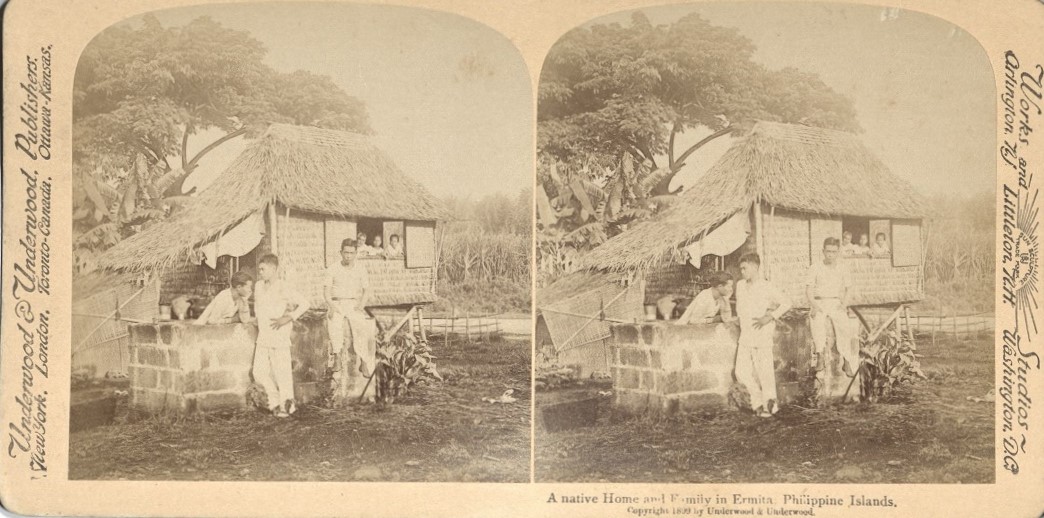 A Native Home and Family in Ermita, Philippine Islands.