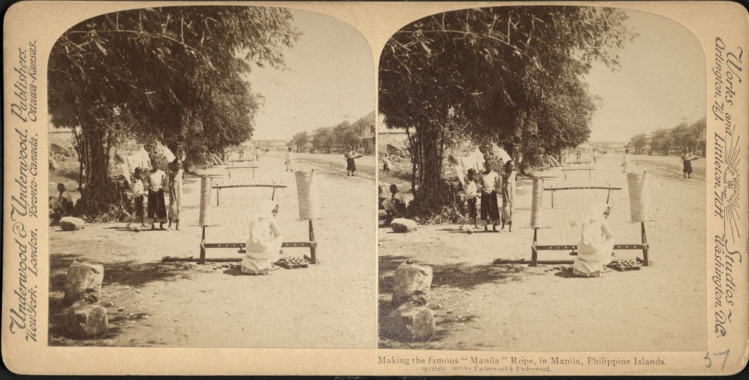 Making the famous “Manila” rope, in Manila, Philippine Islands.