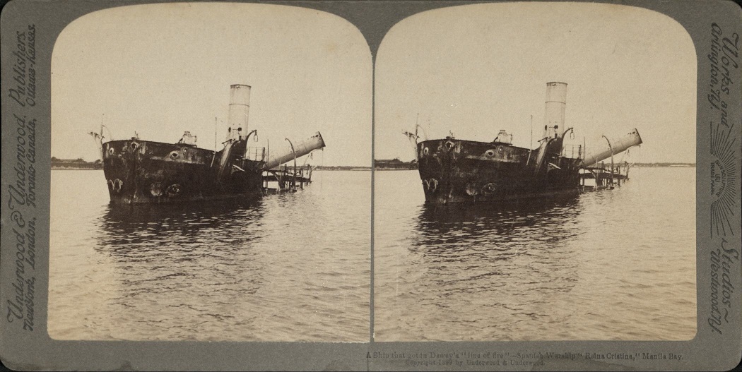 A Ship that got in Dewey’s “line of fire” – Spanish warship “Reina Cristina,” Manila Bay,