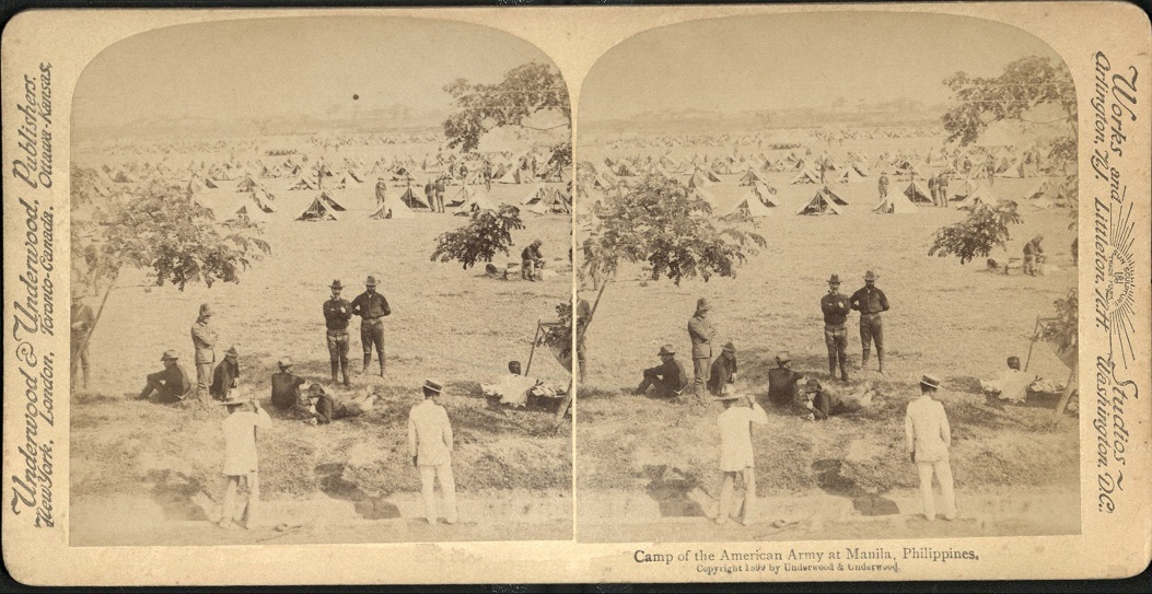 Camp of the American Army at Manila, Philippines.