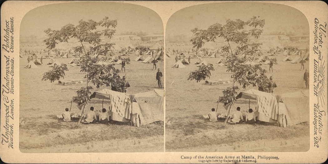 Camp of the American Army at Manila, Philippines.