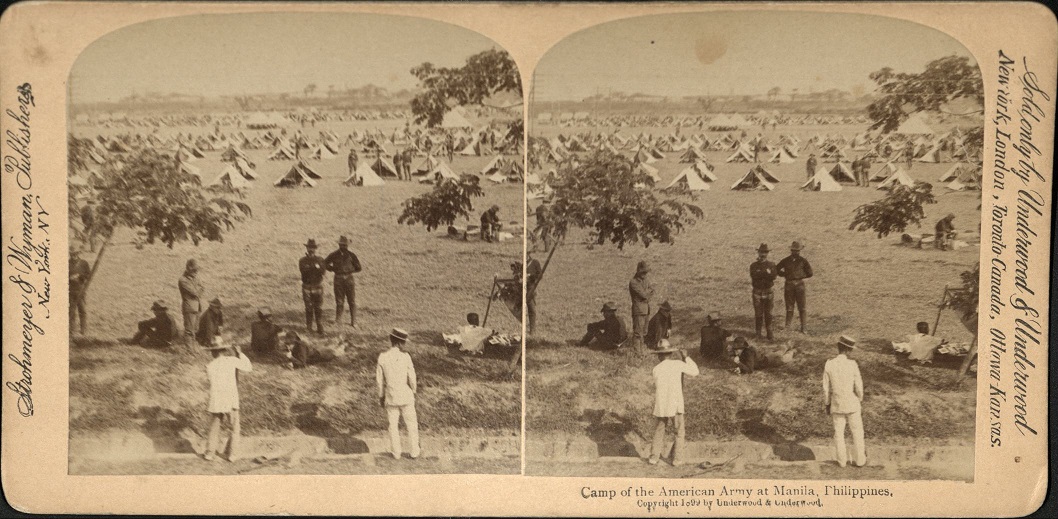 Camp of the American Army at Manila, Philippines.