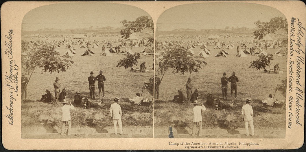 Camp of the American Army at Manila, Philippines.