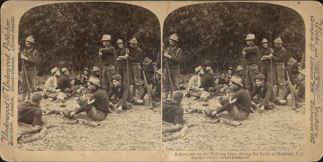 A short rest on the Fighting Line – during the Battle at Malabon, P. I.