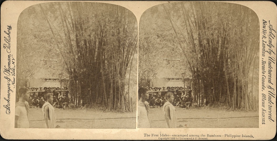 The First Idaho – encamped among the Bamboos – Philippine Islands.