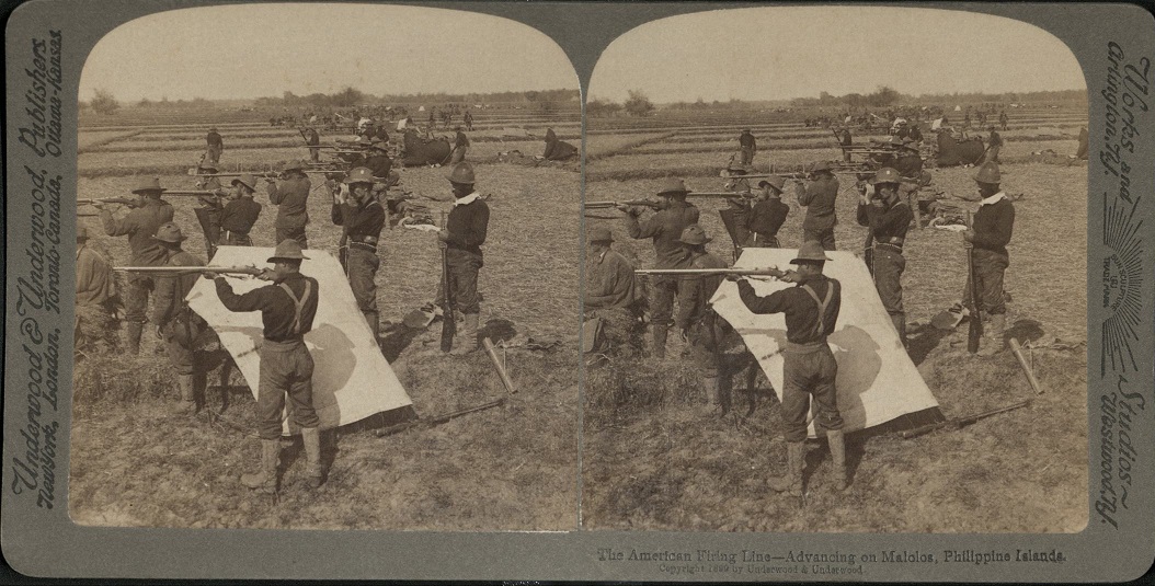 The American Firing Line – Advancing on Malolos, Philippine Islands.