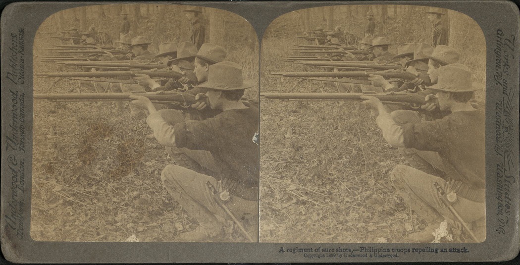 A regiment of sure shots – Philippine troops repelling an attack.
