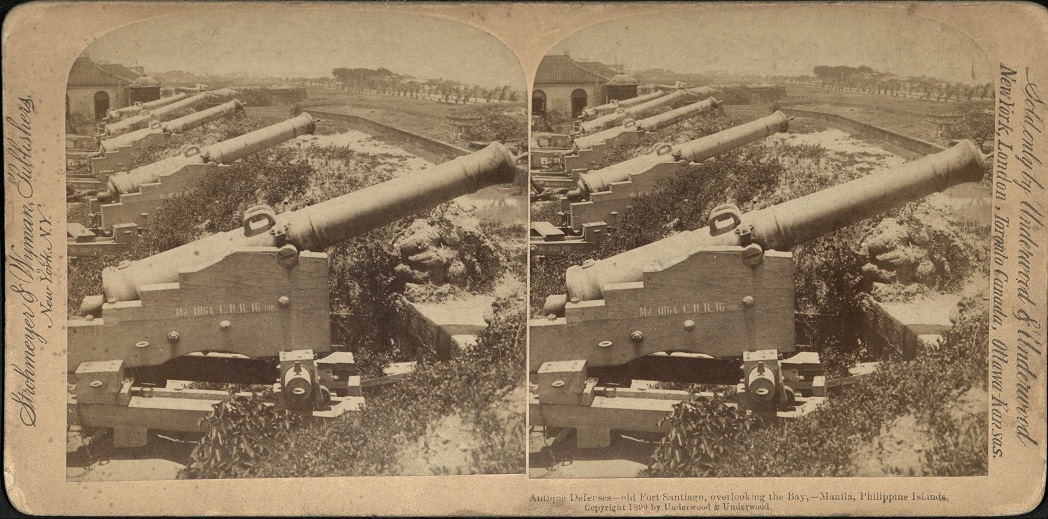 Antique Defenses – old Fort Santiago, overlooking the Bay, – Manila, Philippine Islands.