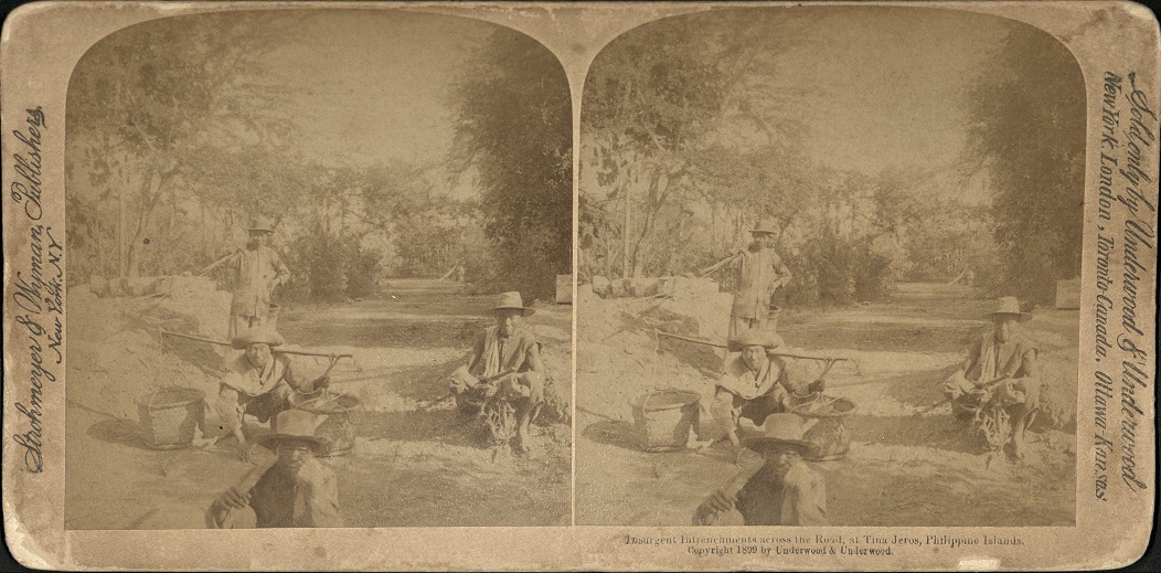 Insurgent Intrenchments across the Road, at Tina Jeros, Philippine Islands.
