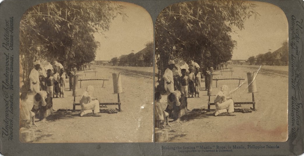 Making the famous “Manila” rope, in Manila, Philippine Islands.