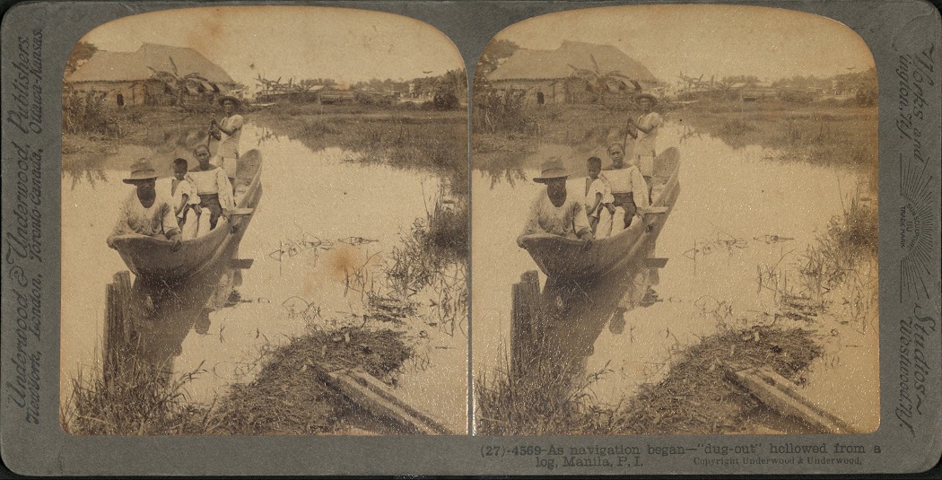 As navigation began – “dug-out” hollowed from a log, Manila, P. I.