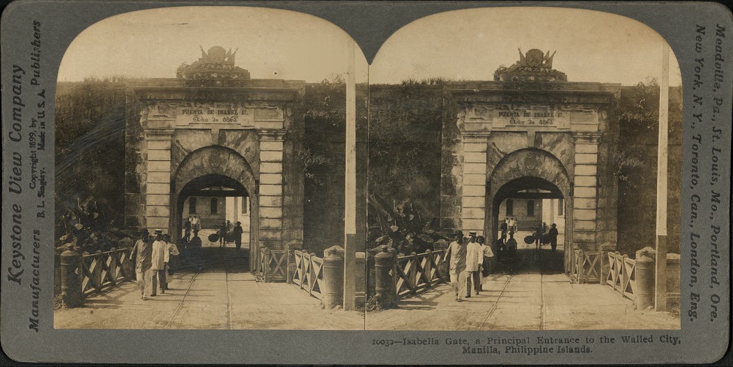 Isabella Gate, a Principal Entrance to the Walled City, Manila., Philippine Islands.