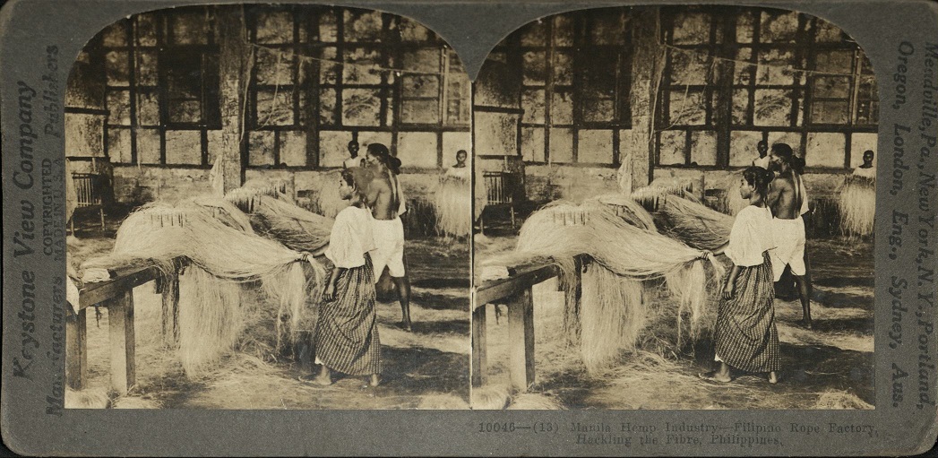 Manila Hemp Industry – Filipino Rope Factory, Hackling the Fibre, Philippines.
