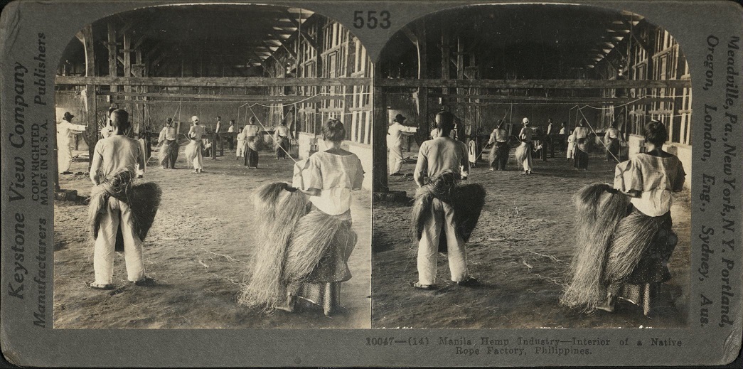 Manila Hemp Industry – Interior of a Native Rope Factory, Philippines,