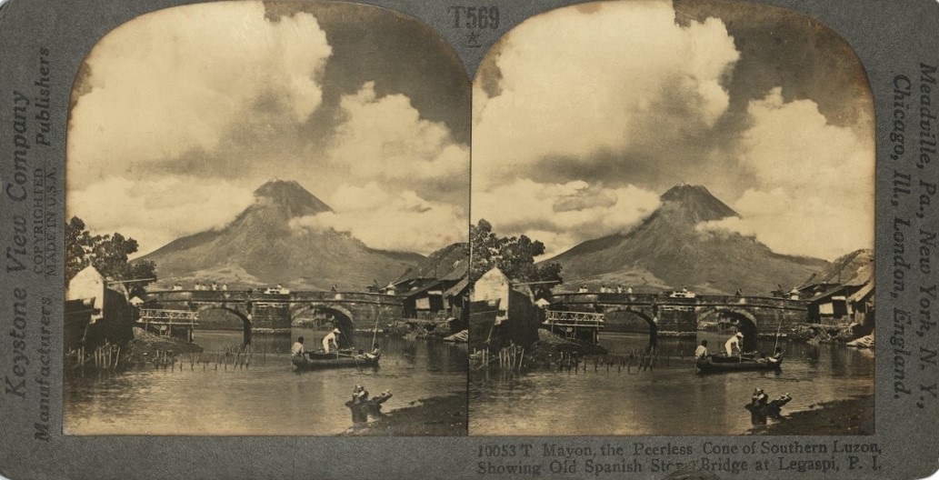Mayon, the Peerless Cone of Southern Luzon, Showing Old Spanish Stone Bridge at Legaspi, P. I.