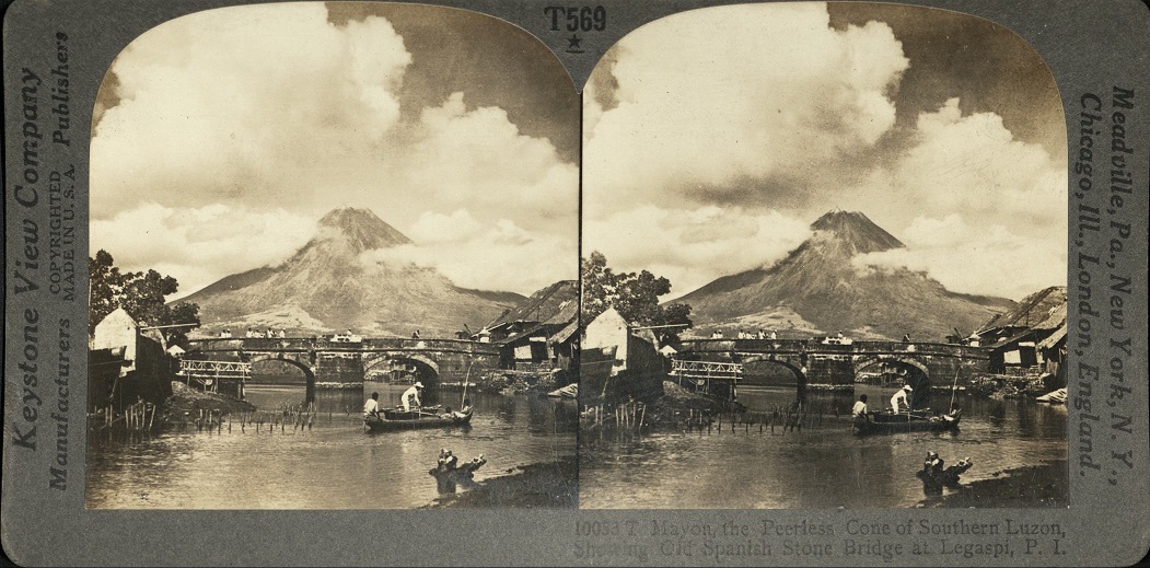 Mayon, the Peerless Cone of Southern Luzon, Showing Old Spanish Stone Bridge at Legaspi, P. I.