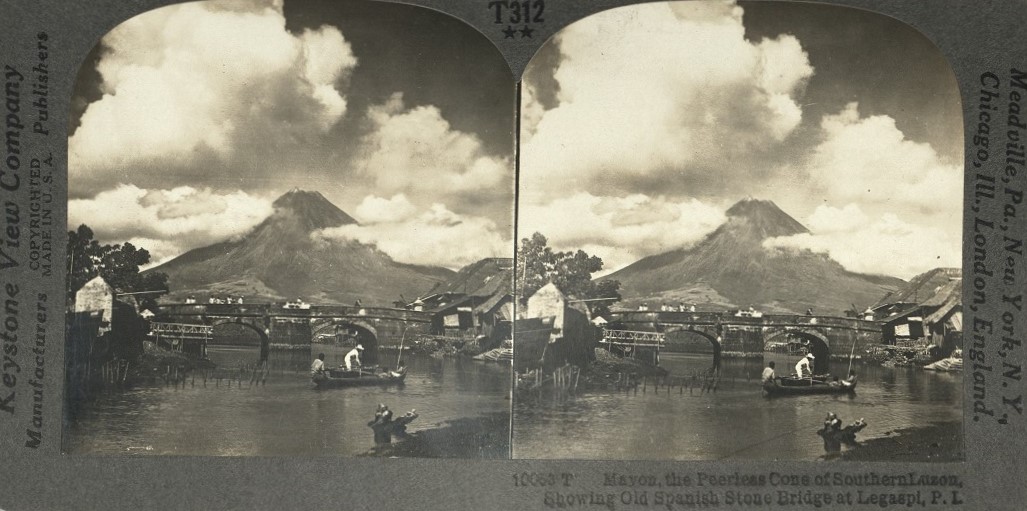 Mayon, the Peerless Cone of Southern Luzon, Showing Old Spanish Stone Bridge at Legaspi, P. I.