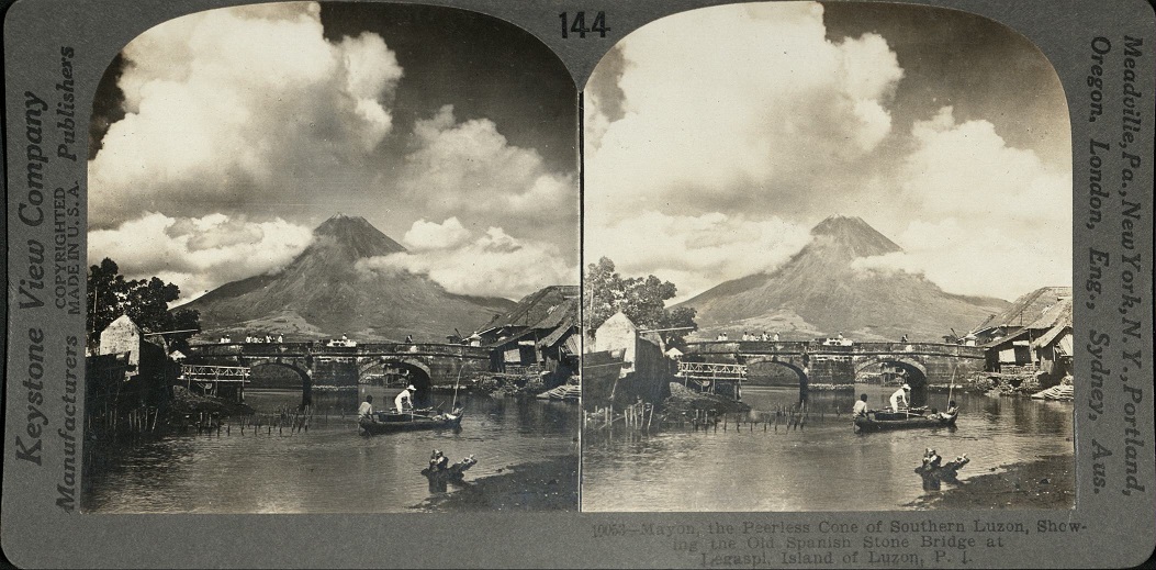 Mayon, the Peerless Cone of Southern Luzon, Showing Old Spanish Stone Bridge at Legaspi, Island of Luzon, P. I.